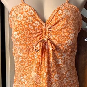 Orange Floral Paisley Dress
